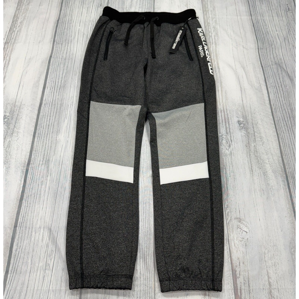 NWT Karl Lagerfeld Jogger Sweatpants S Small Gray Gym Workout Mens